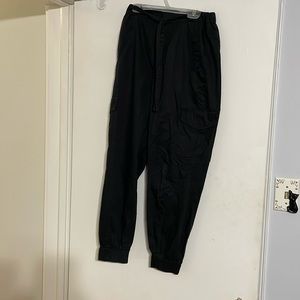Zara black elastic cargo pants with tie waist size XS.
